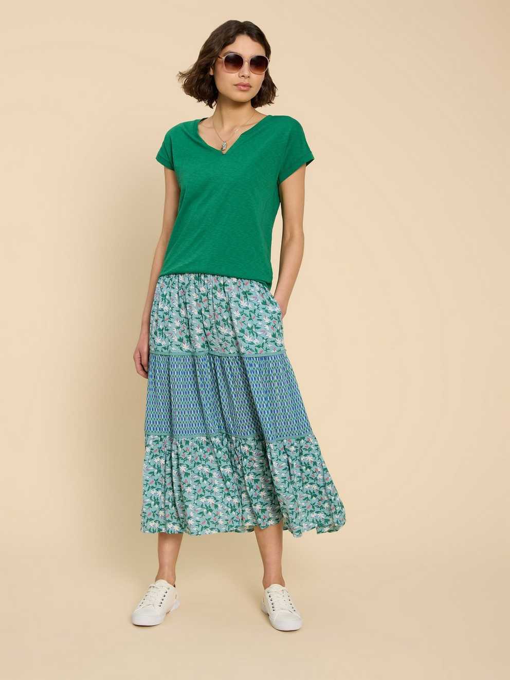 Mabel Mixed Print Skirt