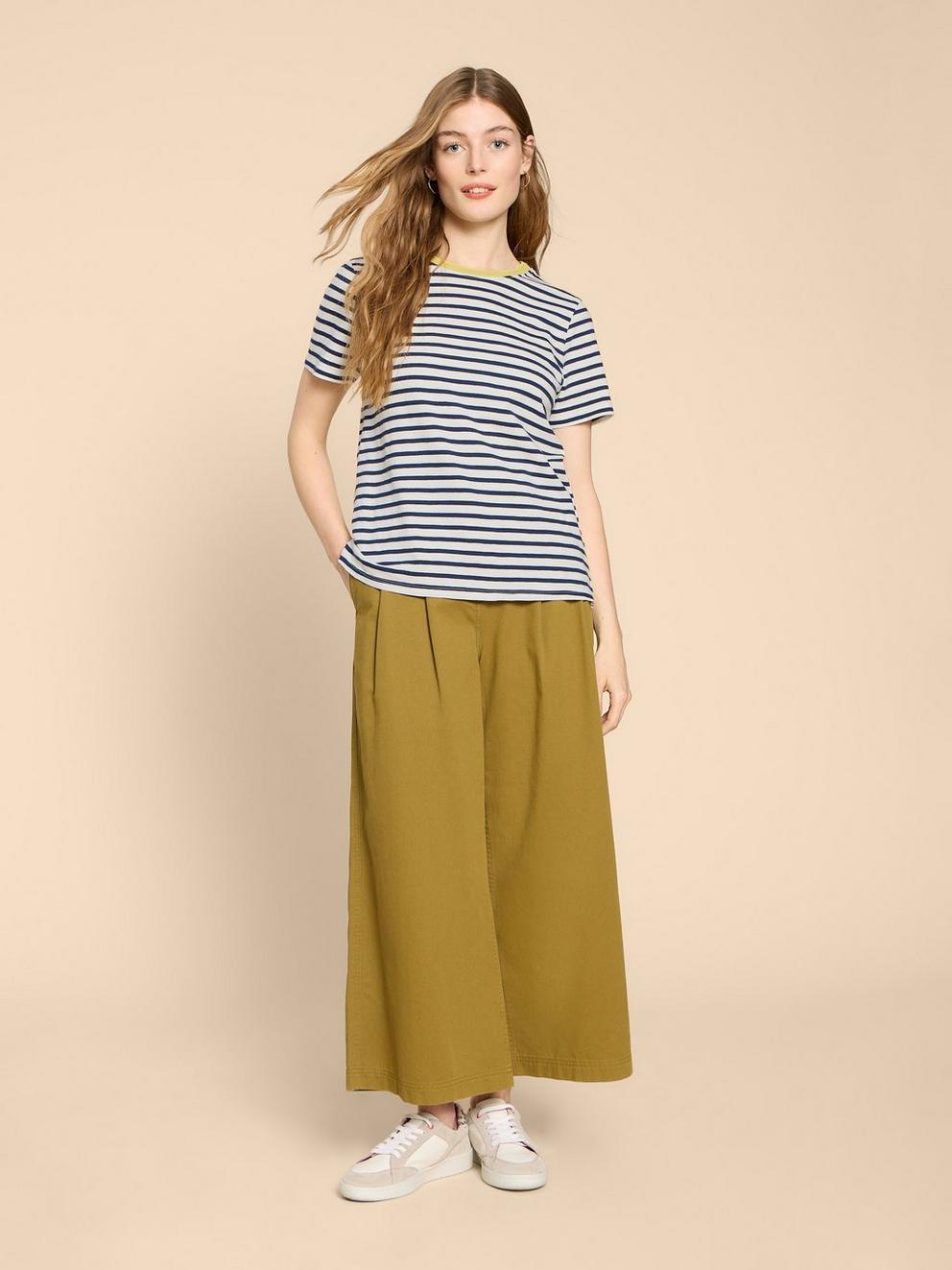 ABBIE STRIPE CREW NECK TEE