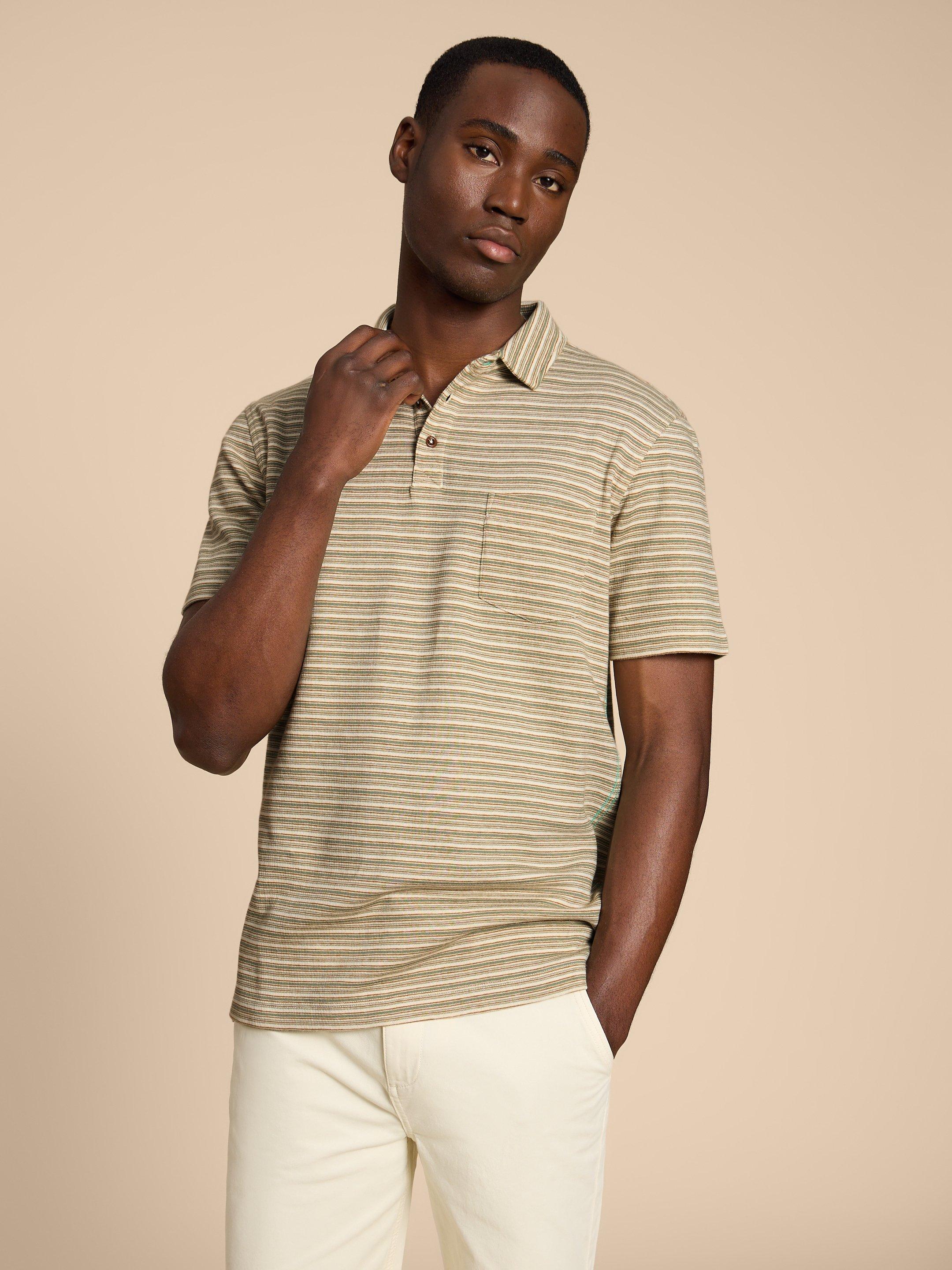 Striped short sleeve polo shirt - Men