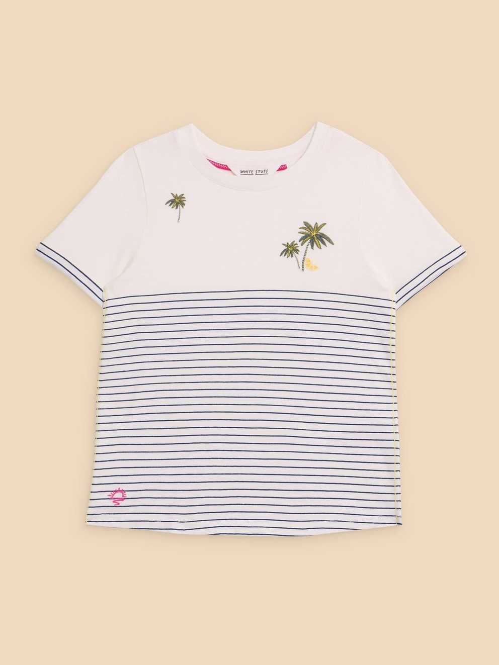 Embroidered Stripe Tee