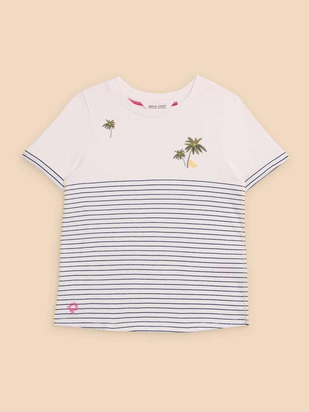 Embroidered Stripe Tee