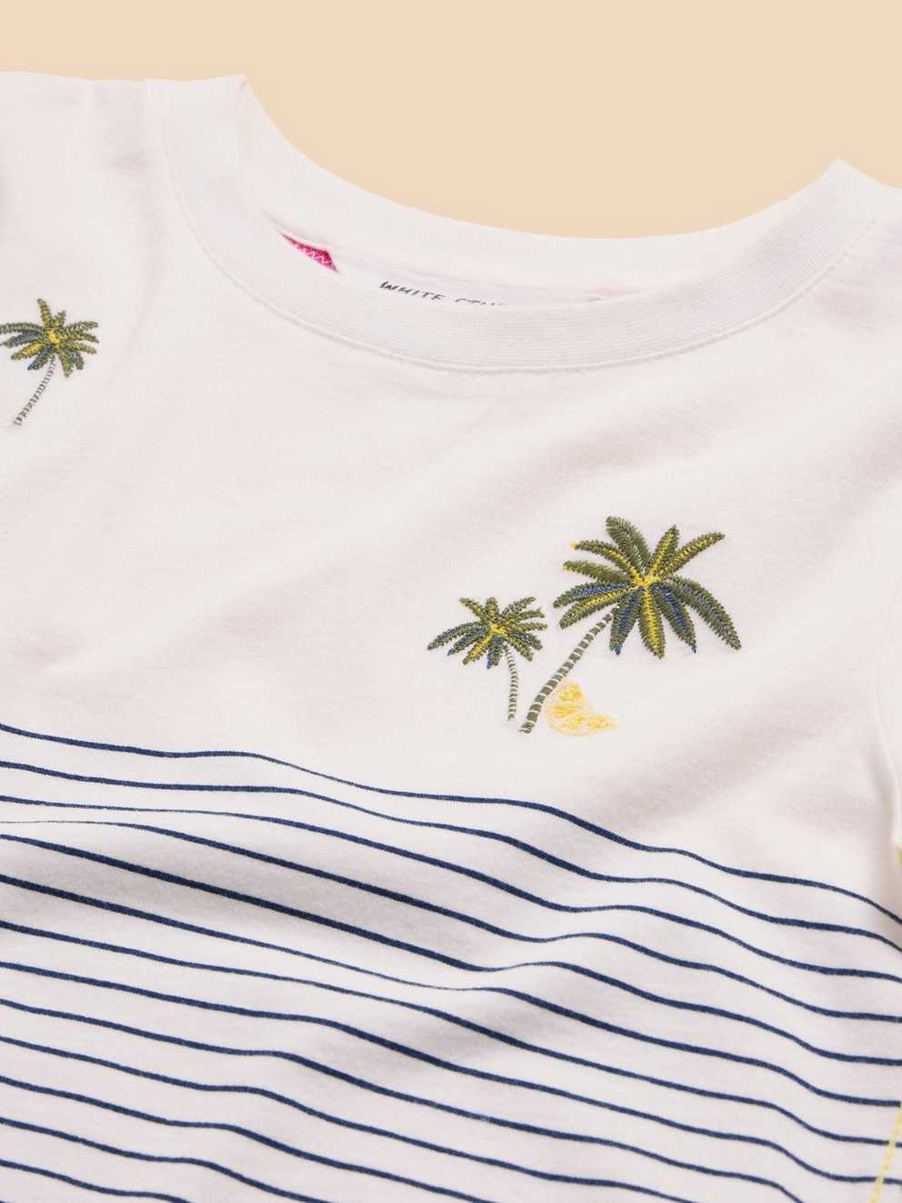 Embroidered Stripe Tee