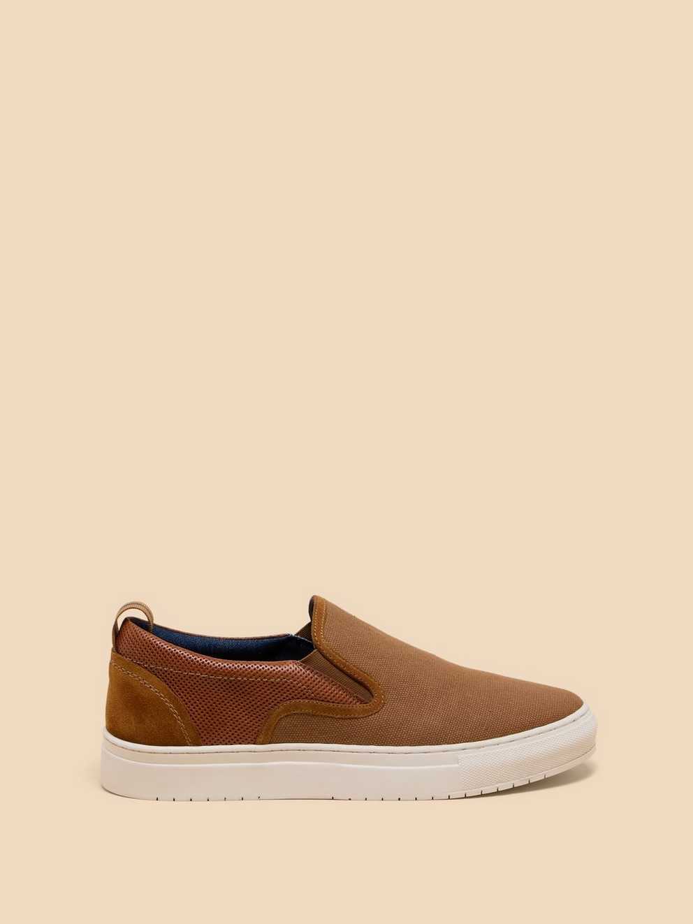 Canvas Leather Mix Slip On