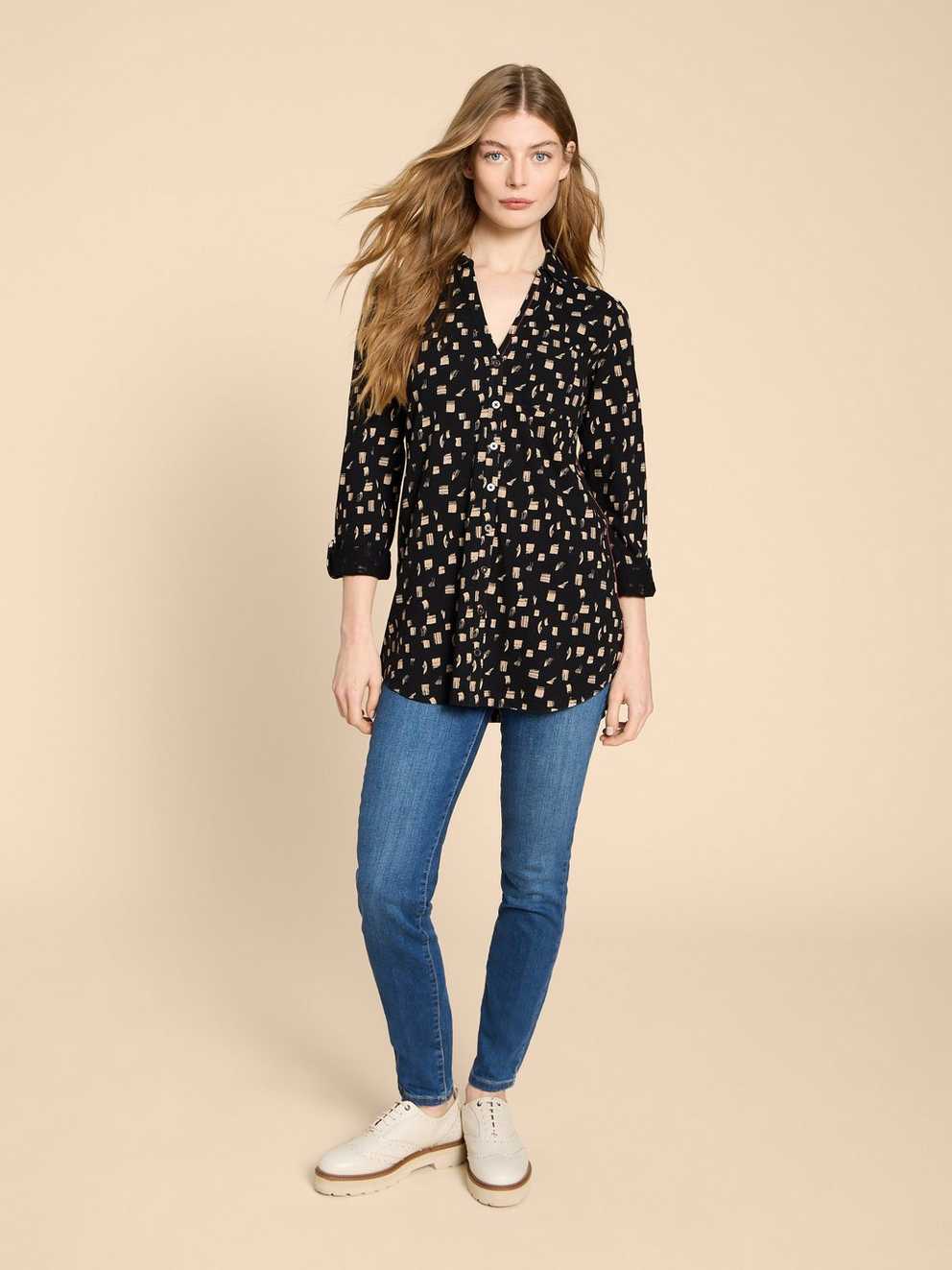 ANNIE LONGLINE LONG SLEEVE SHIRT