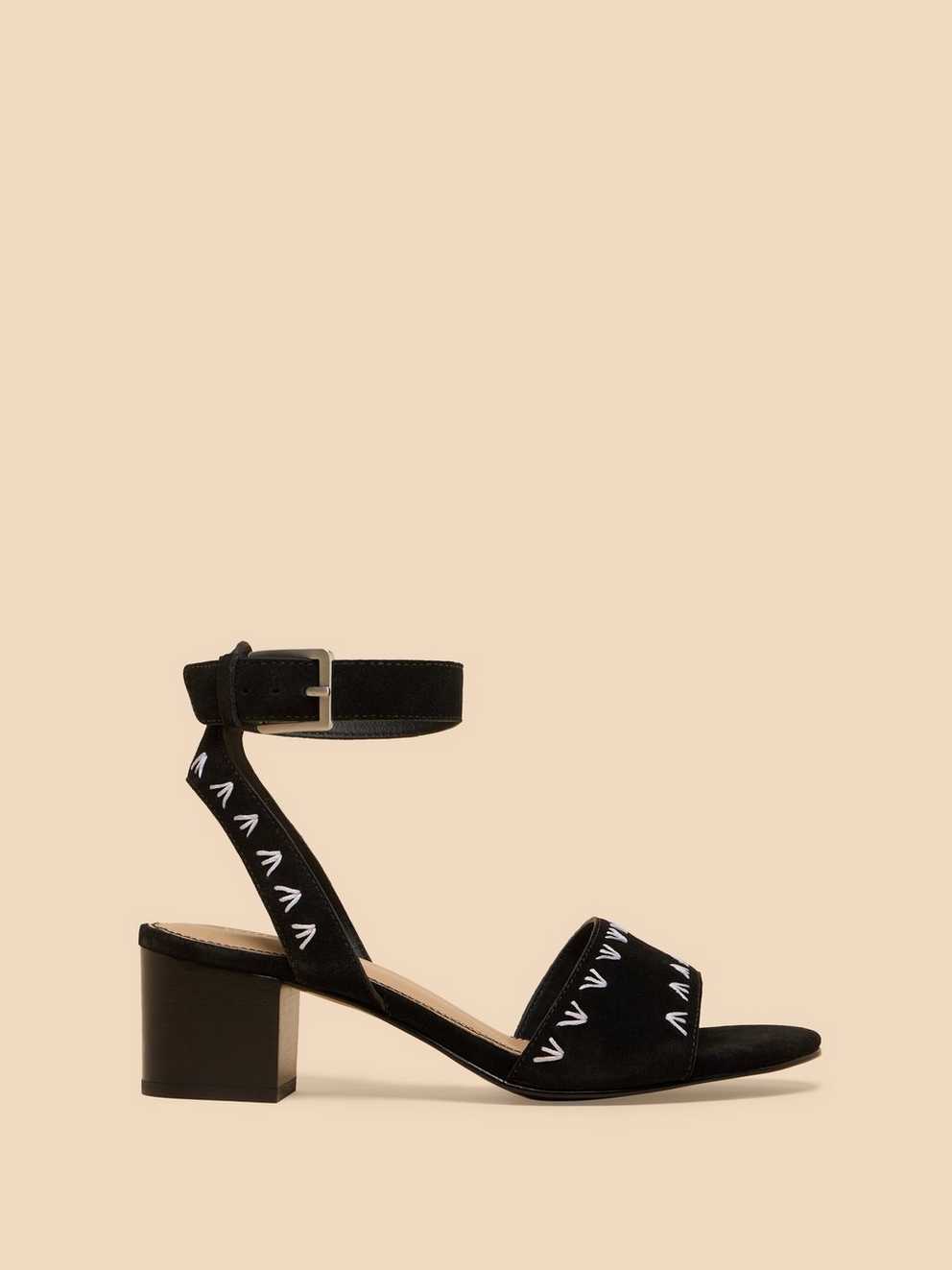 Ivy Suede Heel Sandal