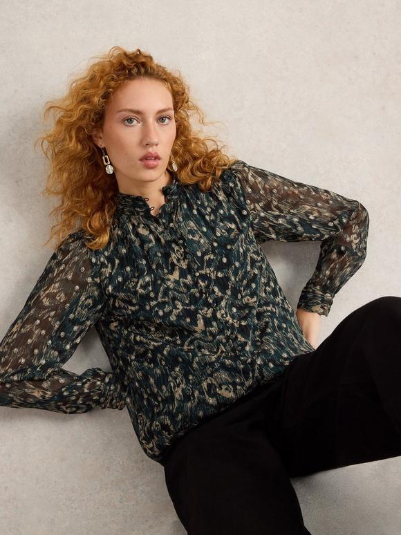 Mirabel Metallic Spot Top