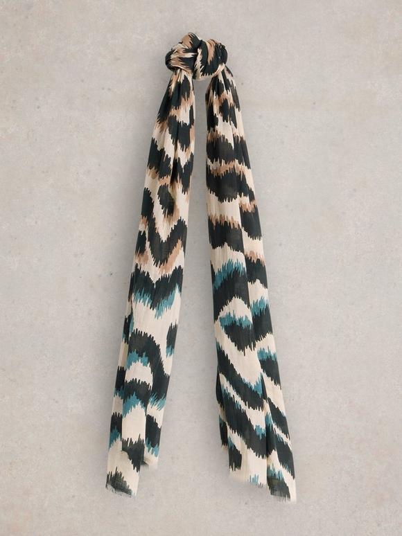 Squiggle Ikat Print Scarf