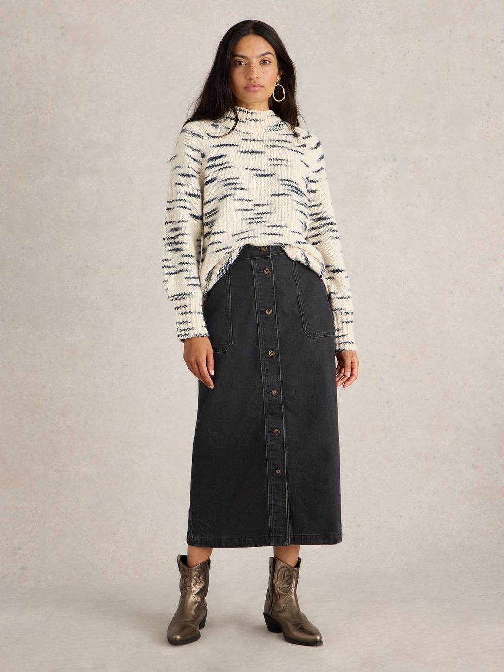 Colleen Denim Midi Skirt