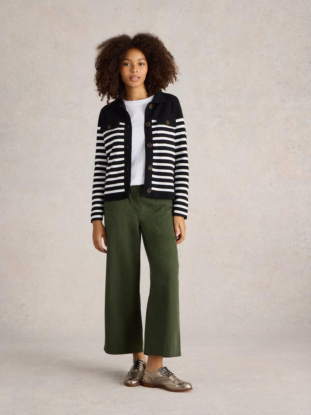 SARA STRIPE WOOL KNITTED SHACKET