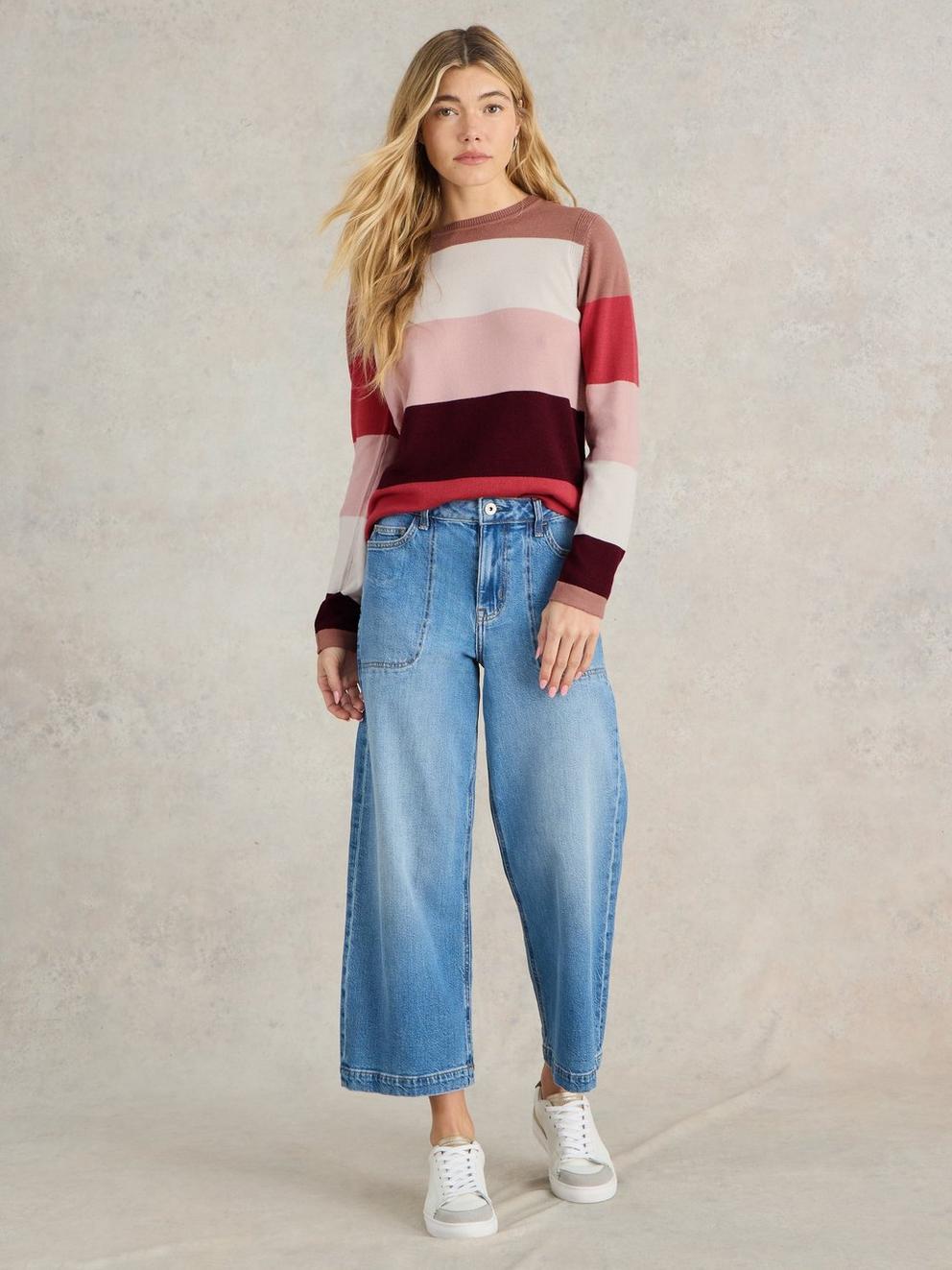 COLOUR BLOCK MERINO WOOL JUMPER
