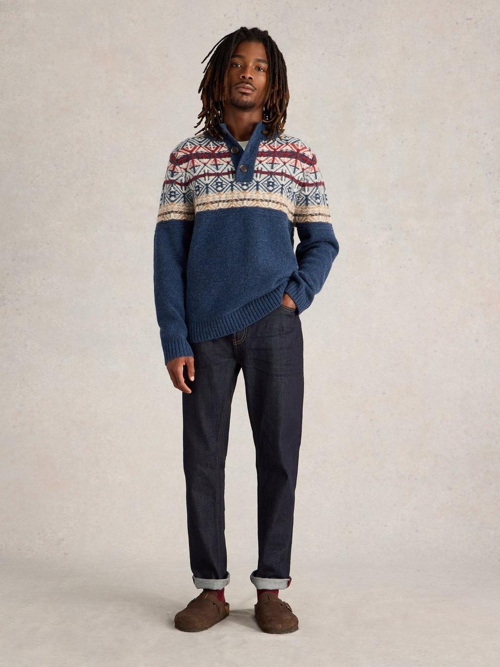 Lewis Wool Funnel Neck Fairisle