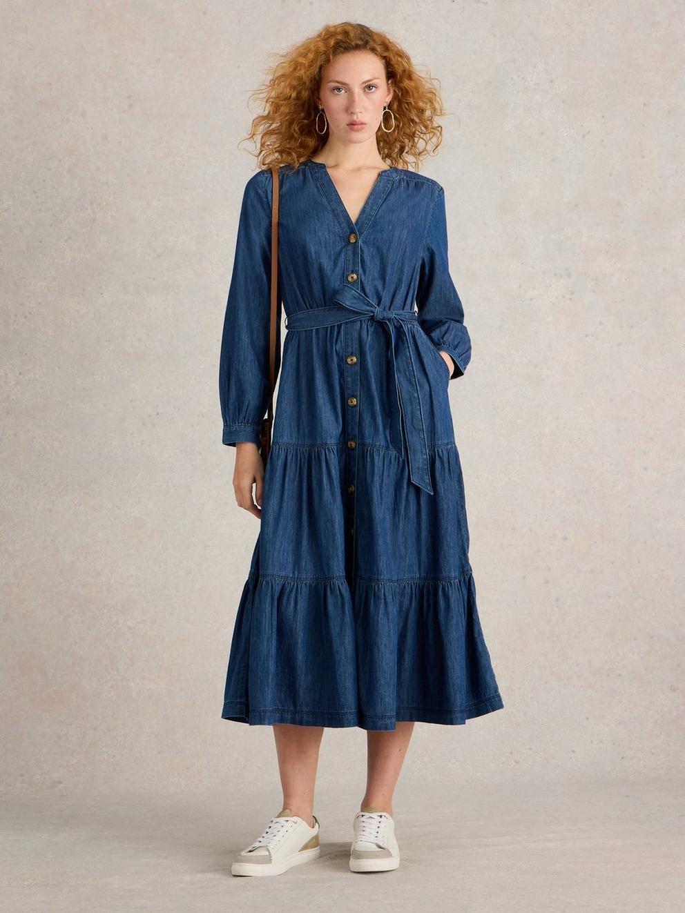 Mina Tiered Denim Dress