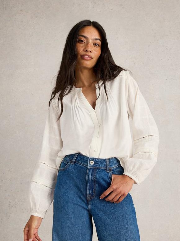 BLOSSOM BUTTON NECK BOHO TOP