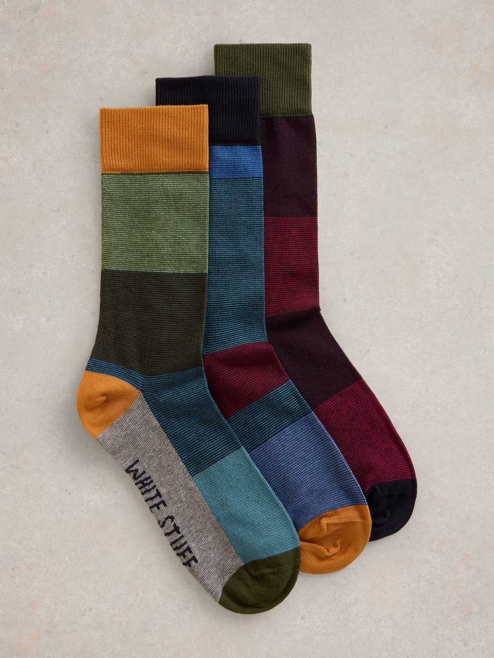 3 Pack Striped Ankle Sock