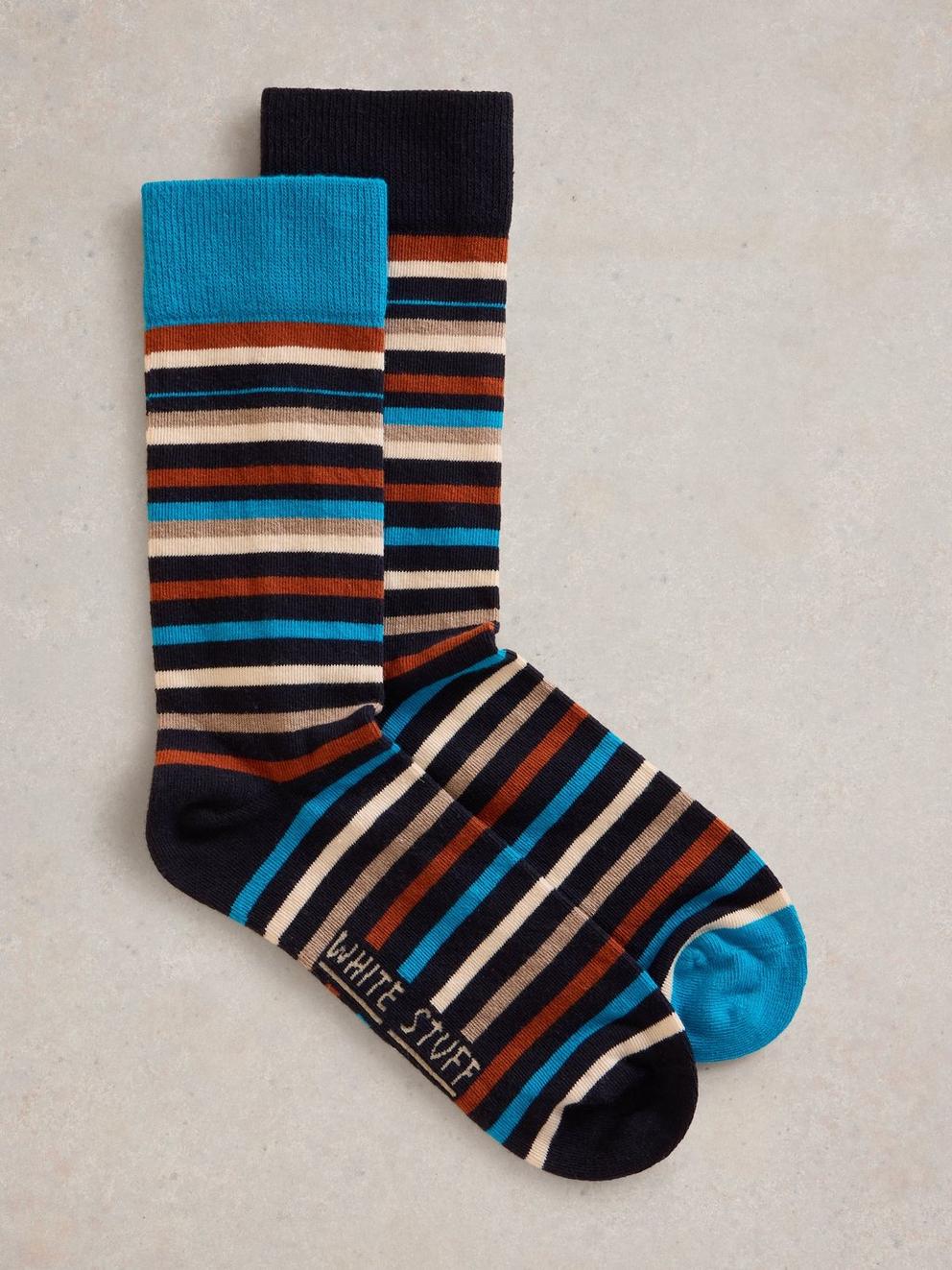 Mismatch Stripe Ankle Sock