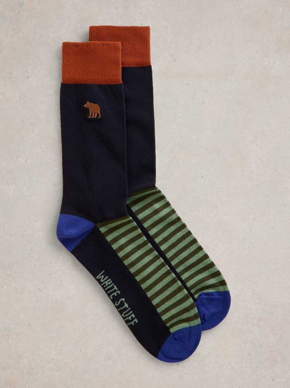 Embroidered Bear Ankle Sock