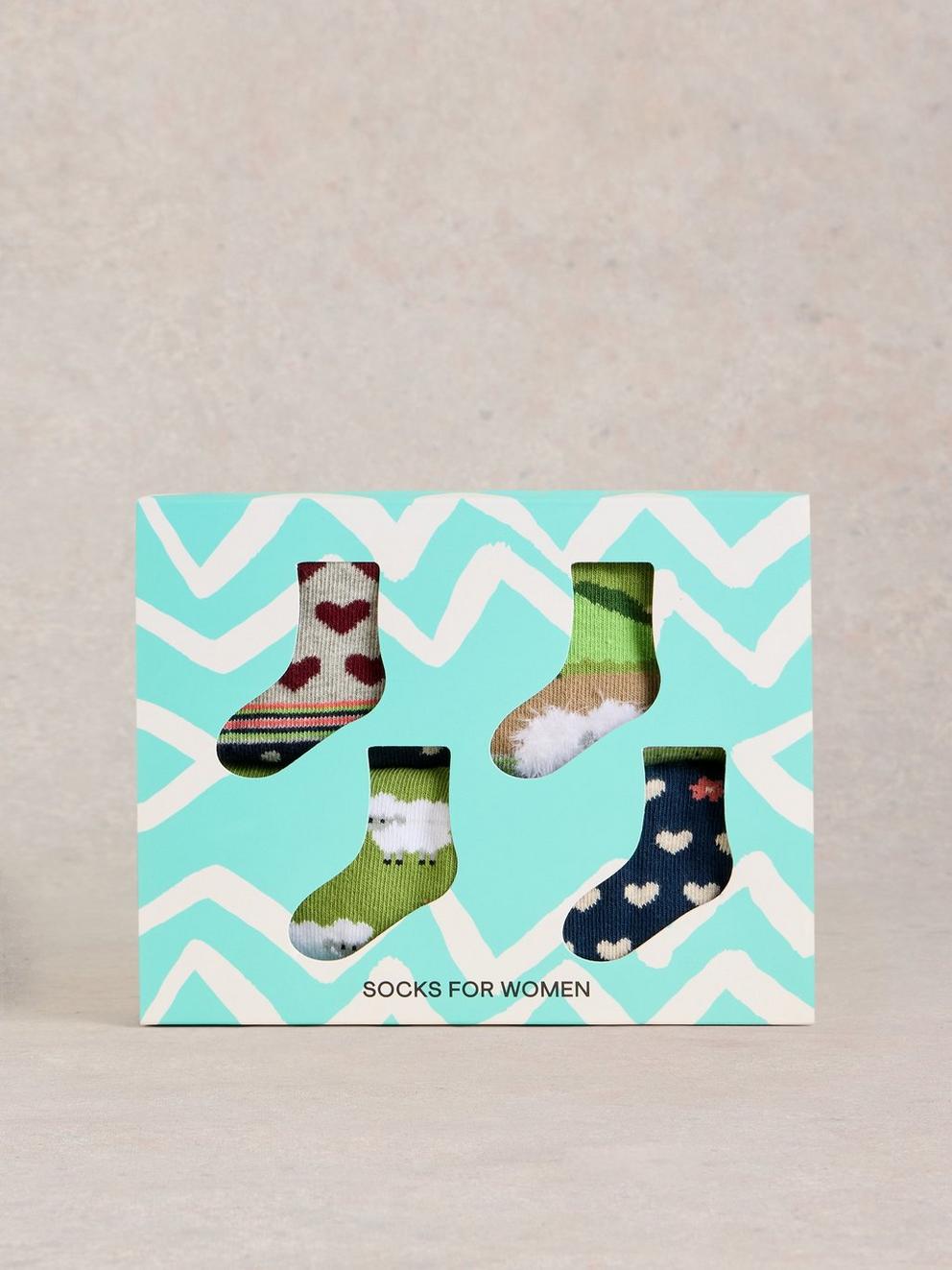 4PK Counting Sheep Ankle Sock