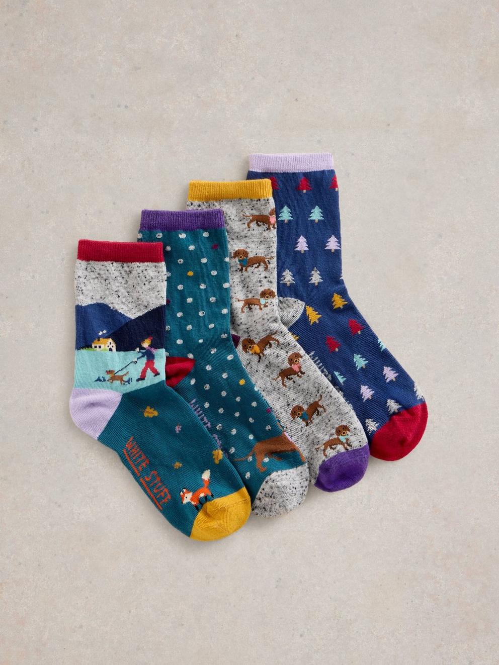 4 Pack Winter Walk Ankle Sock