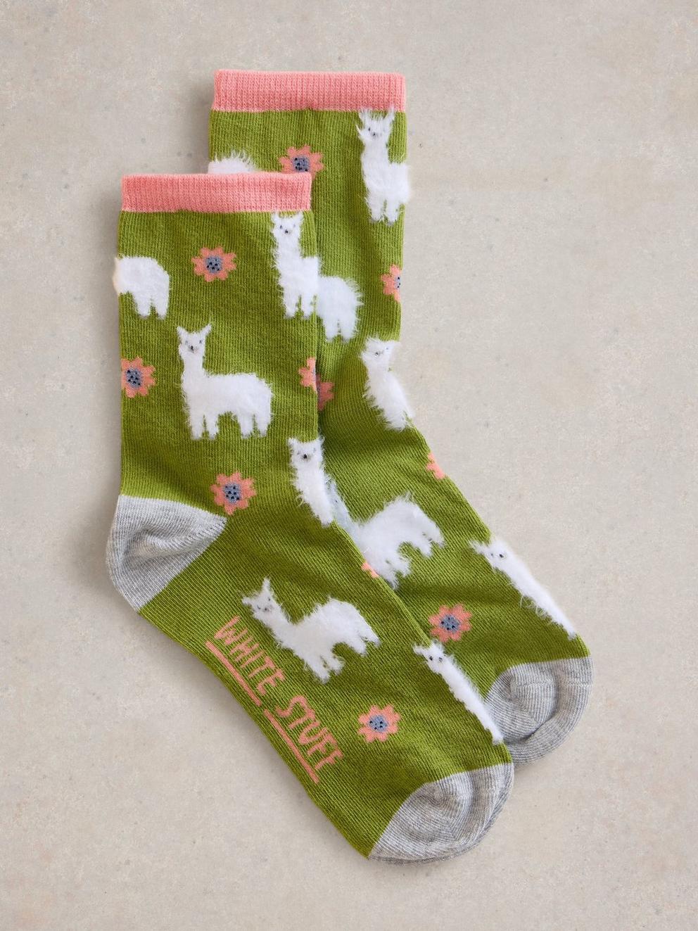 Fluffy Llama Ankle Sock