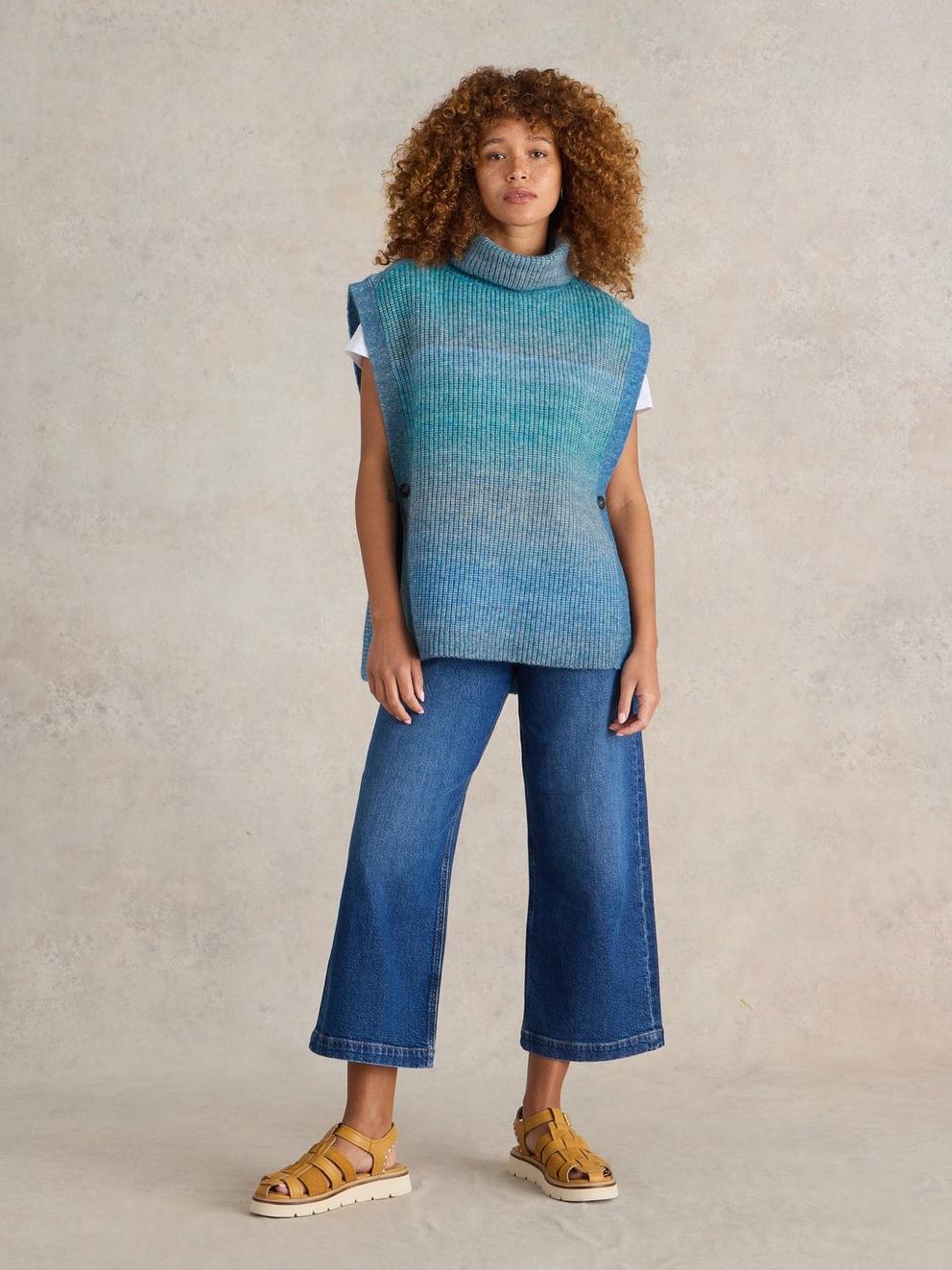 Spacedye Knitted Poncho