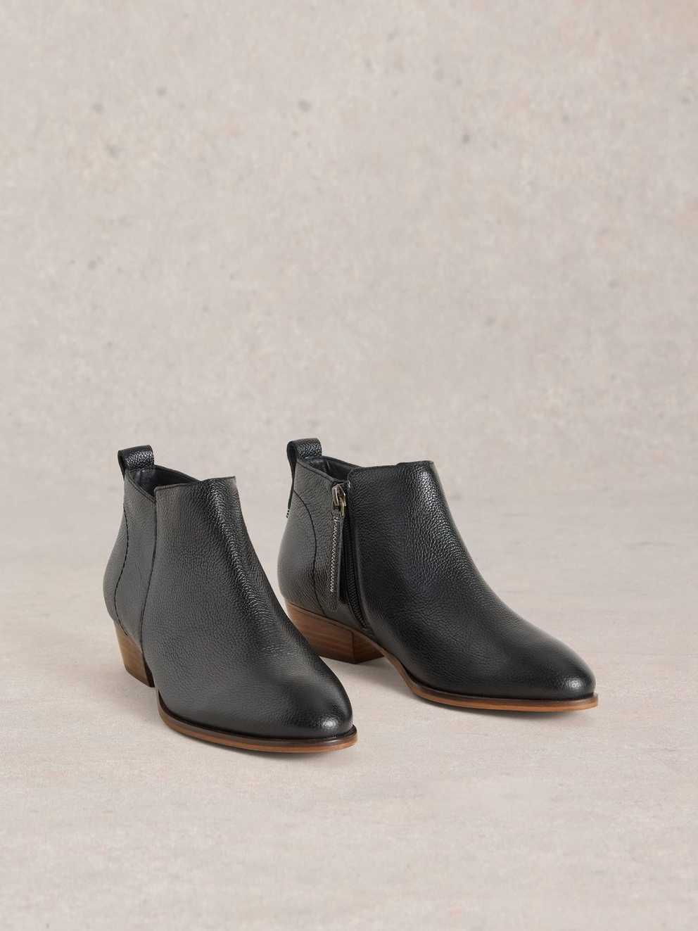 Wide Fit Leather Ankle Boot