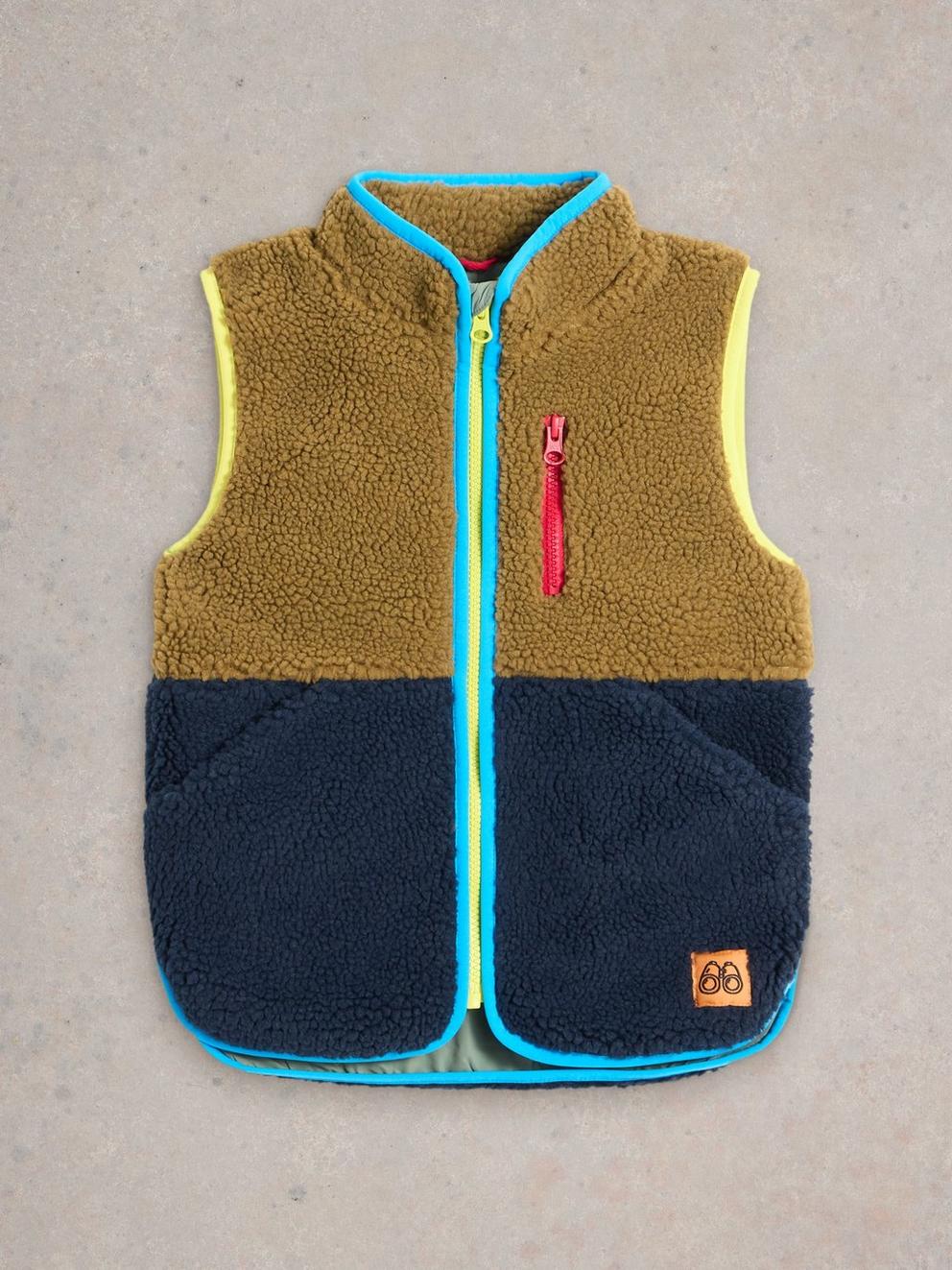 Colourblock Borg Gilet