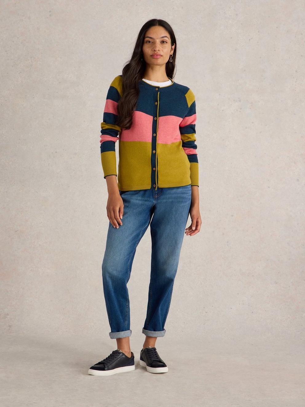 LULU STRIPE CREW CARDI