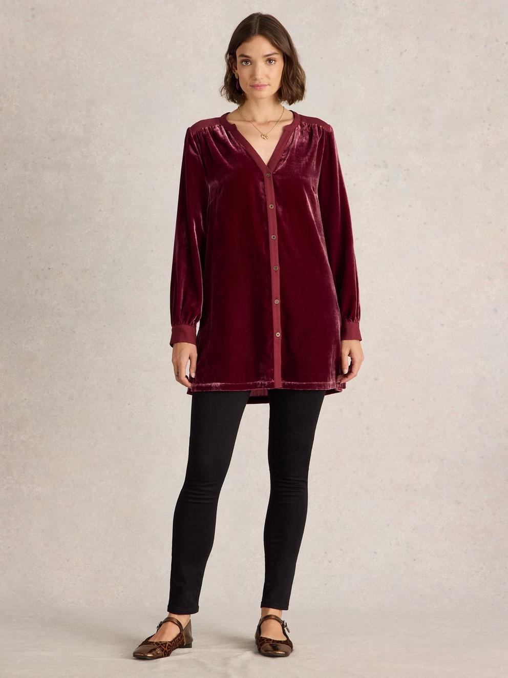 Olive Velvet Tunic