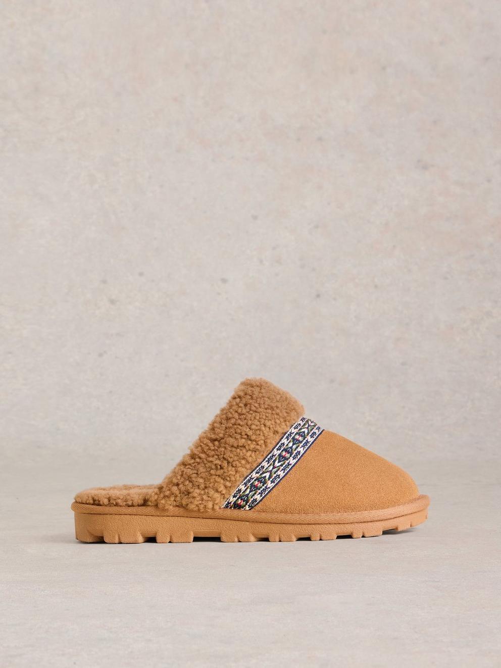 Suede Shearling Slipper Mule