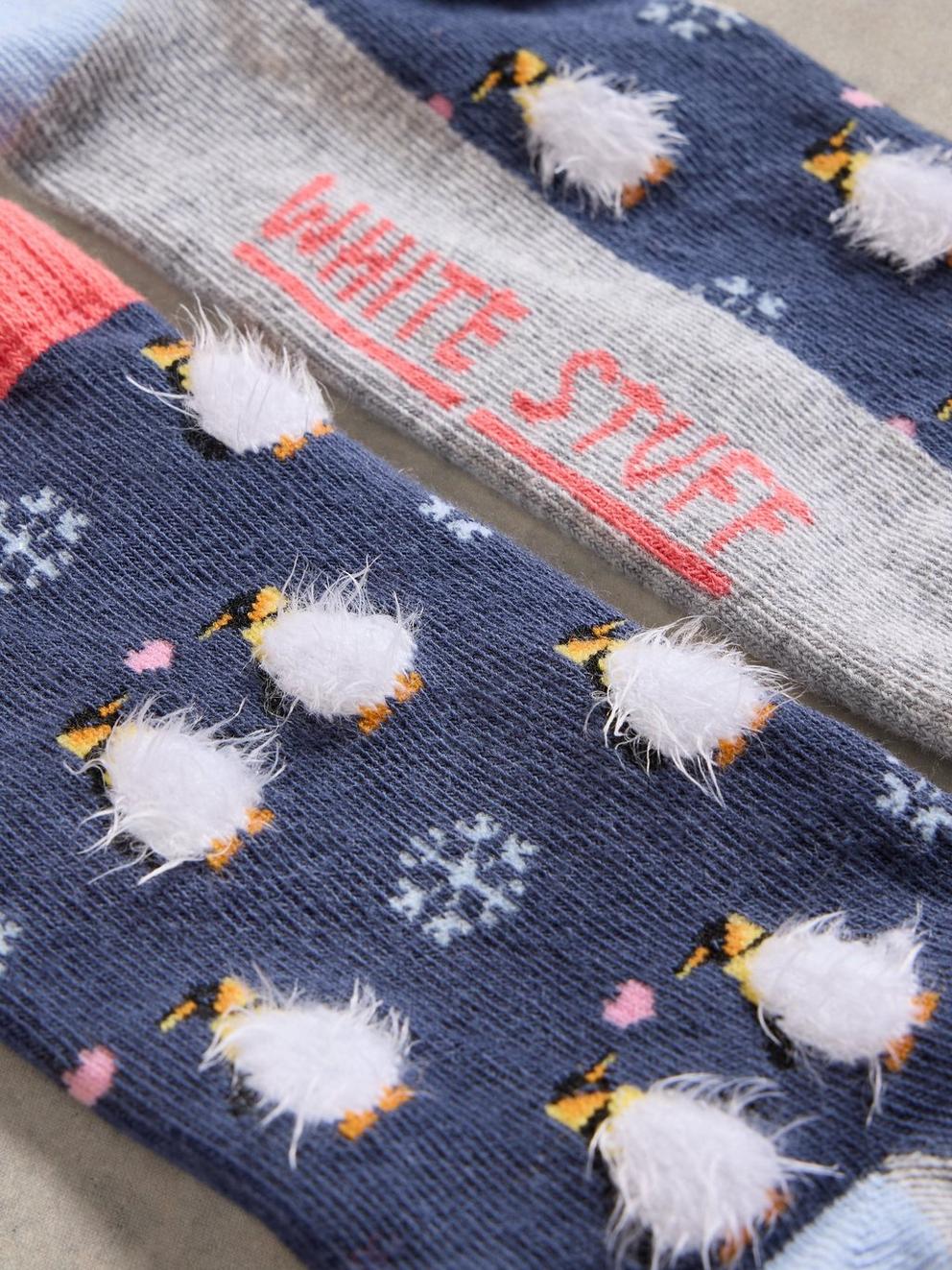 Fluffy Penguin Ankle Sock