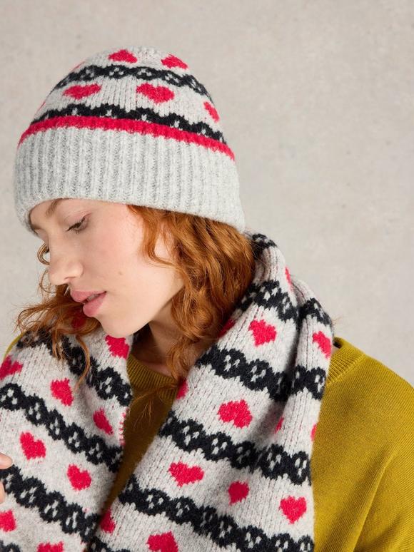 Heart Fairisle Beanie