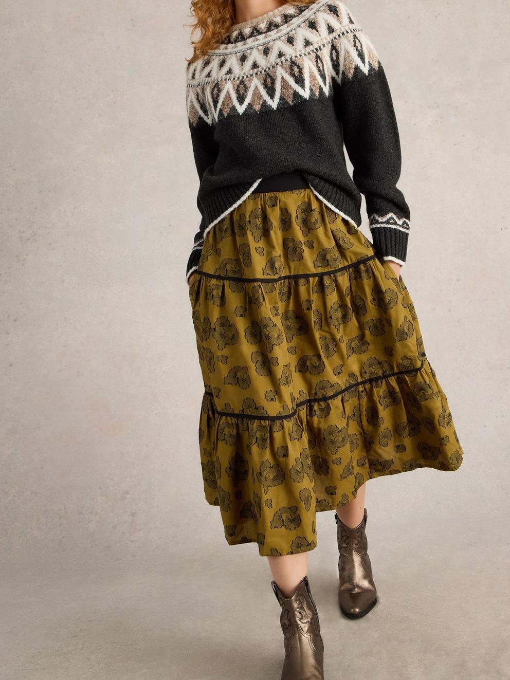 Fawn Jacquard Skirt