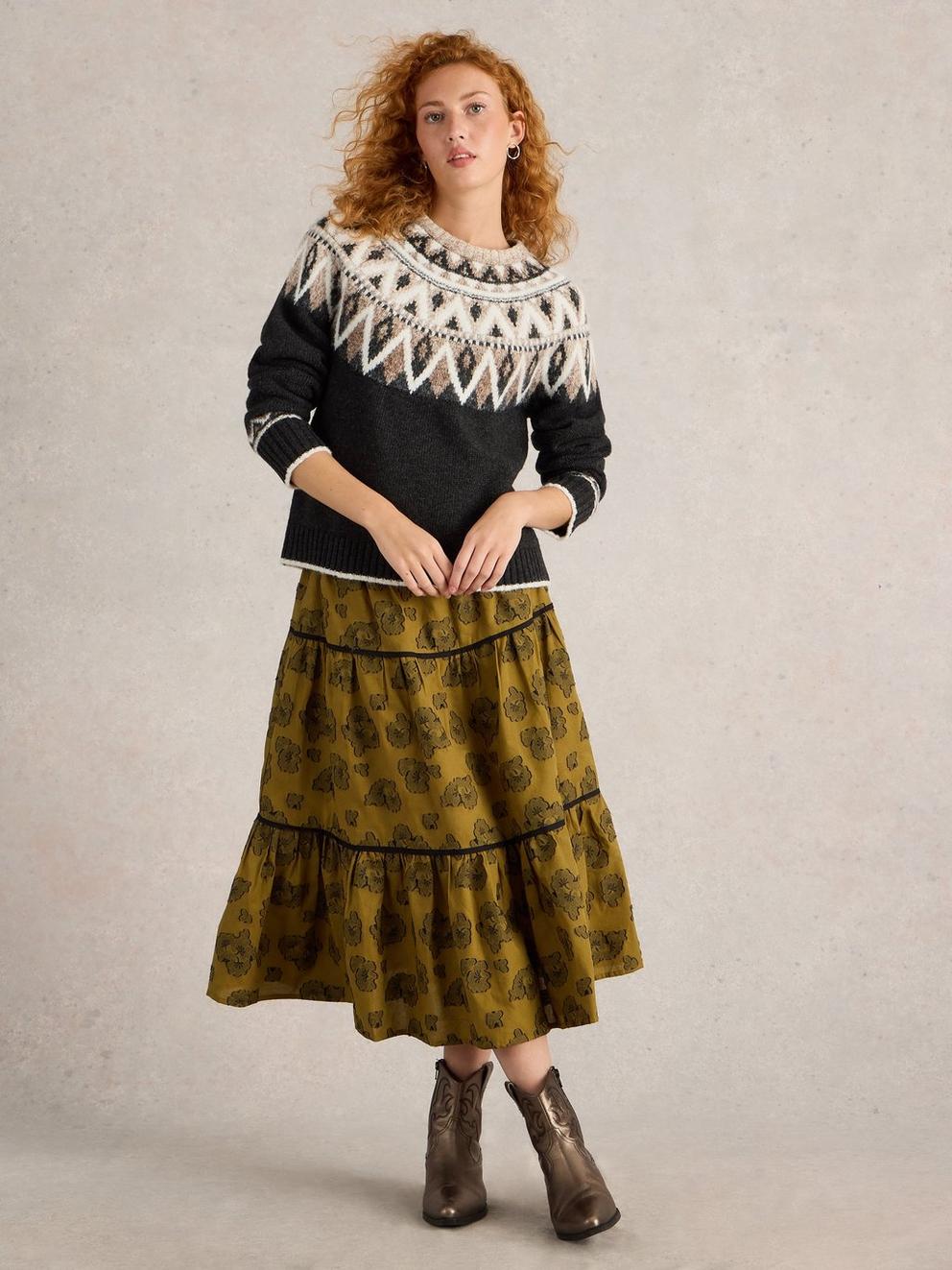 Fawn Jacquard Skirt