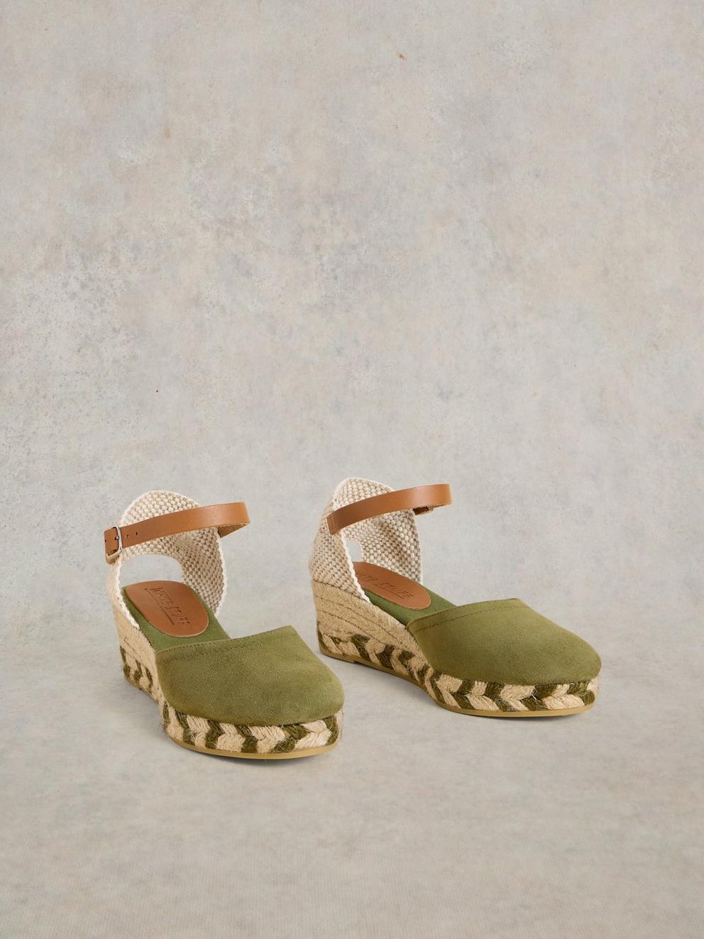 Suede Closed Espadrille Wedge