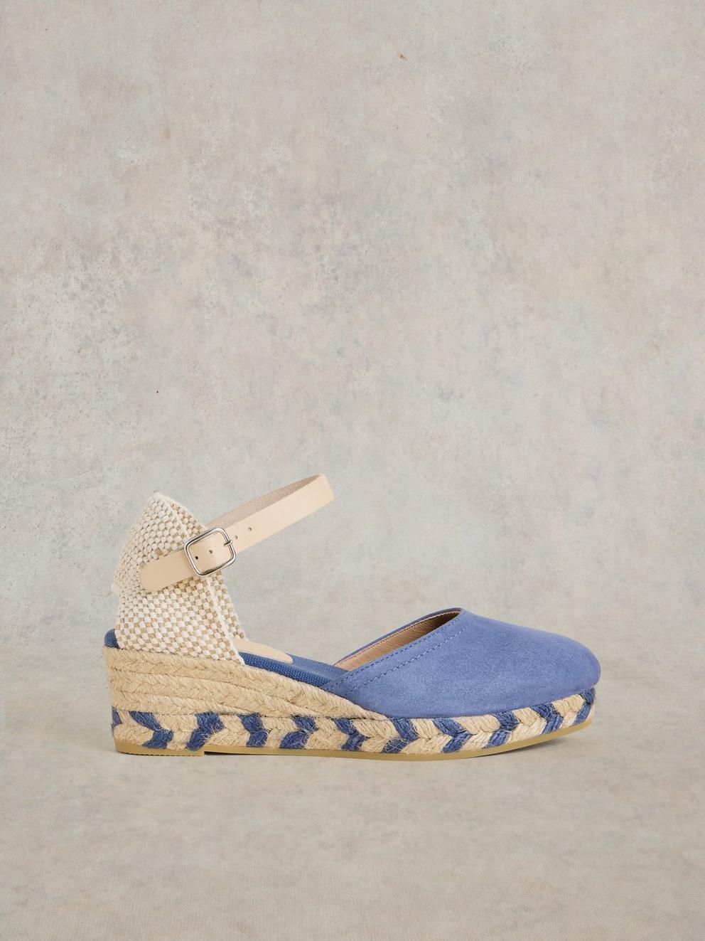 Suede Closed Espadrille Wedge