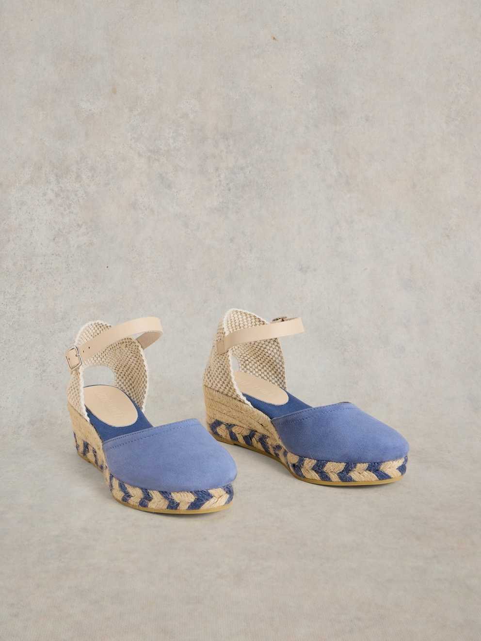 Suede Closed Espadrille Wedge