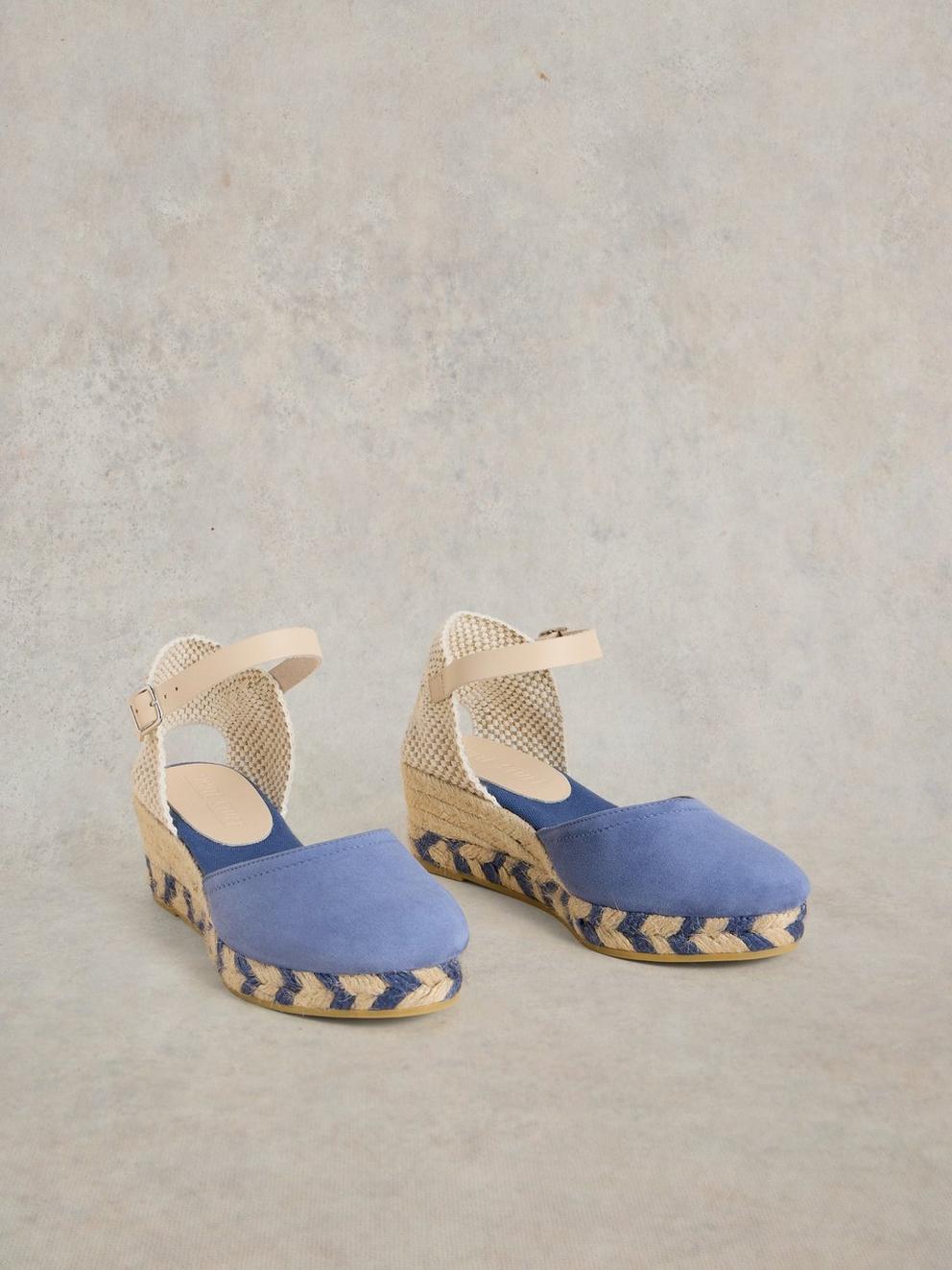 Suede Closed Espadrille Wedge