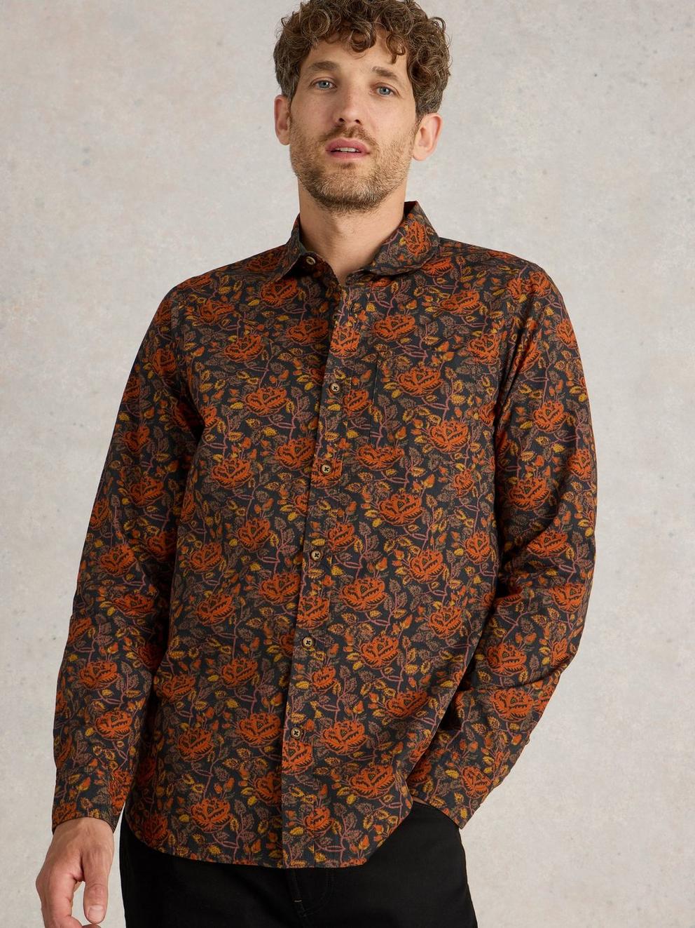 Block Floral Printed Shirt