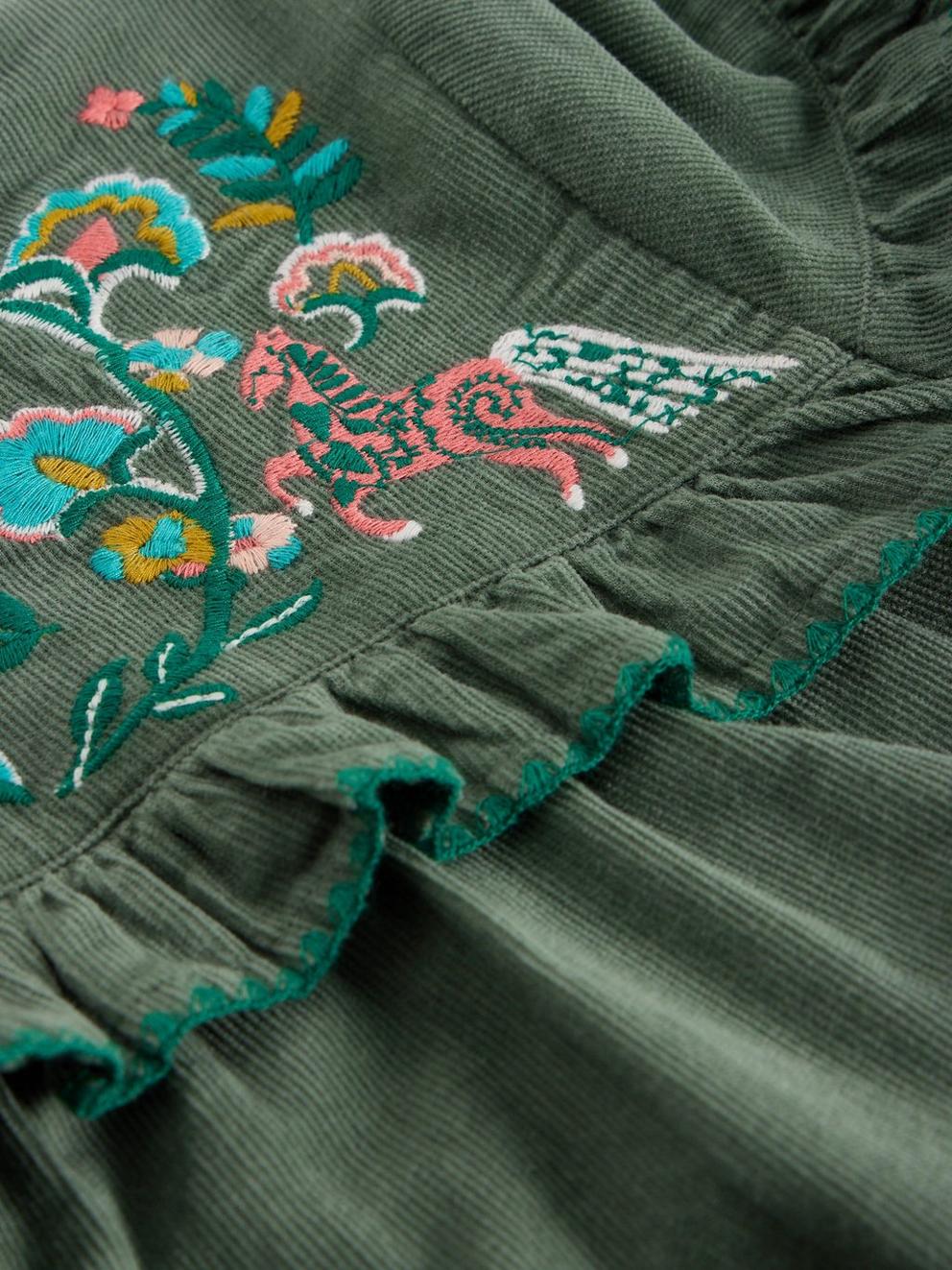 Girls Embroidered Needlecord Top