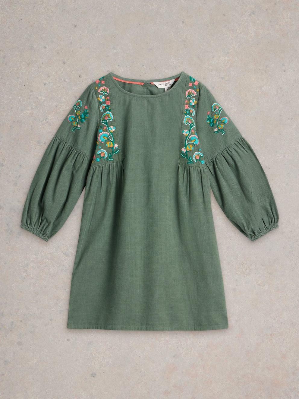 Girls Embroidered Needlecord Dress