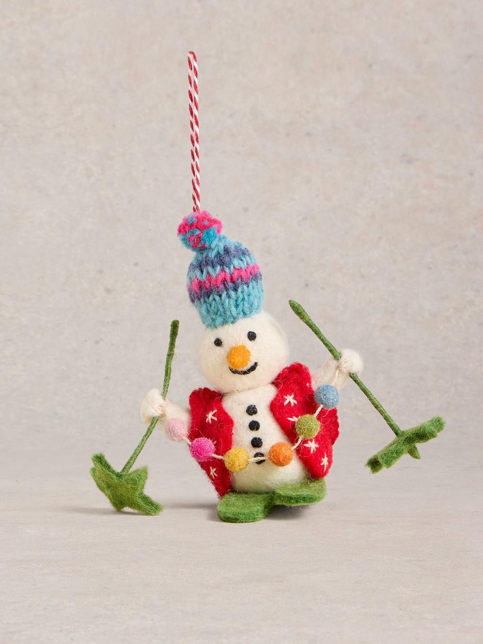 Skiing Snowman Hanging Dec