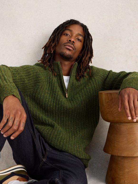 Chunky Funnel Neck Wool Jumper