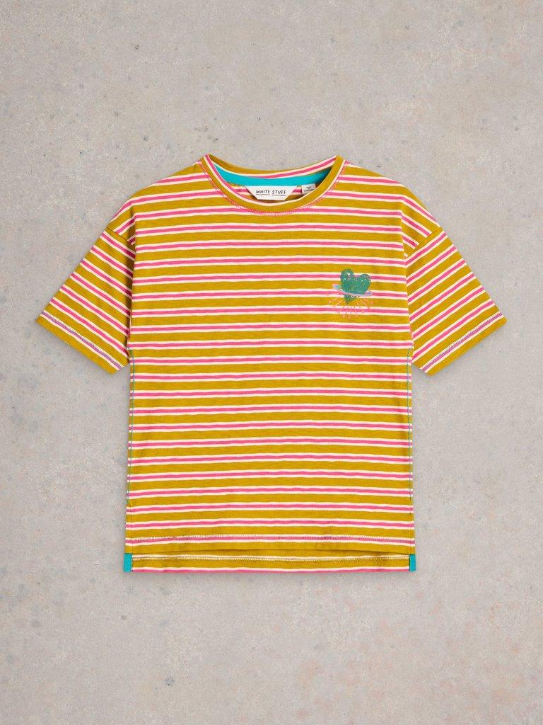 T-shirt Henley Rayé Orange Homme - White Stuff - Taille M - Coton - Occasion