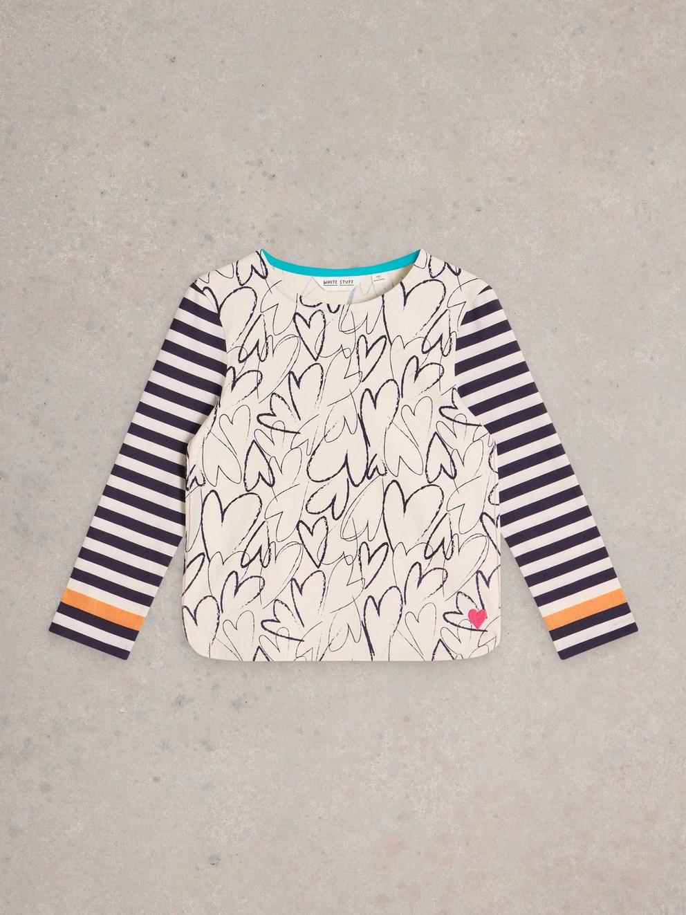 Girls Heart Stripe Tee