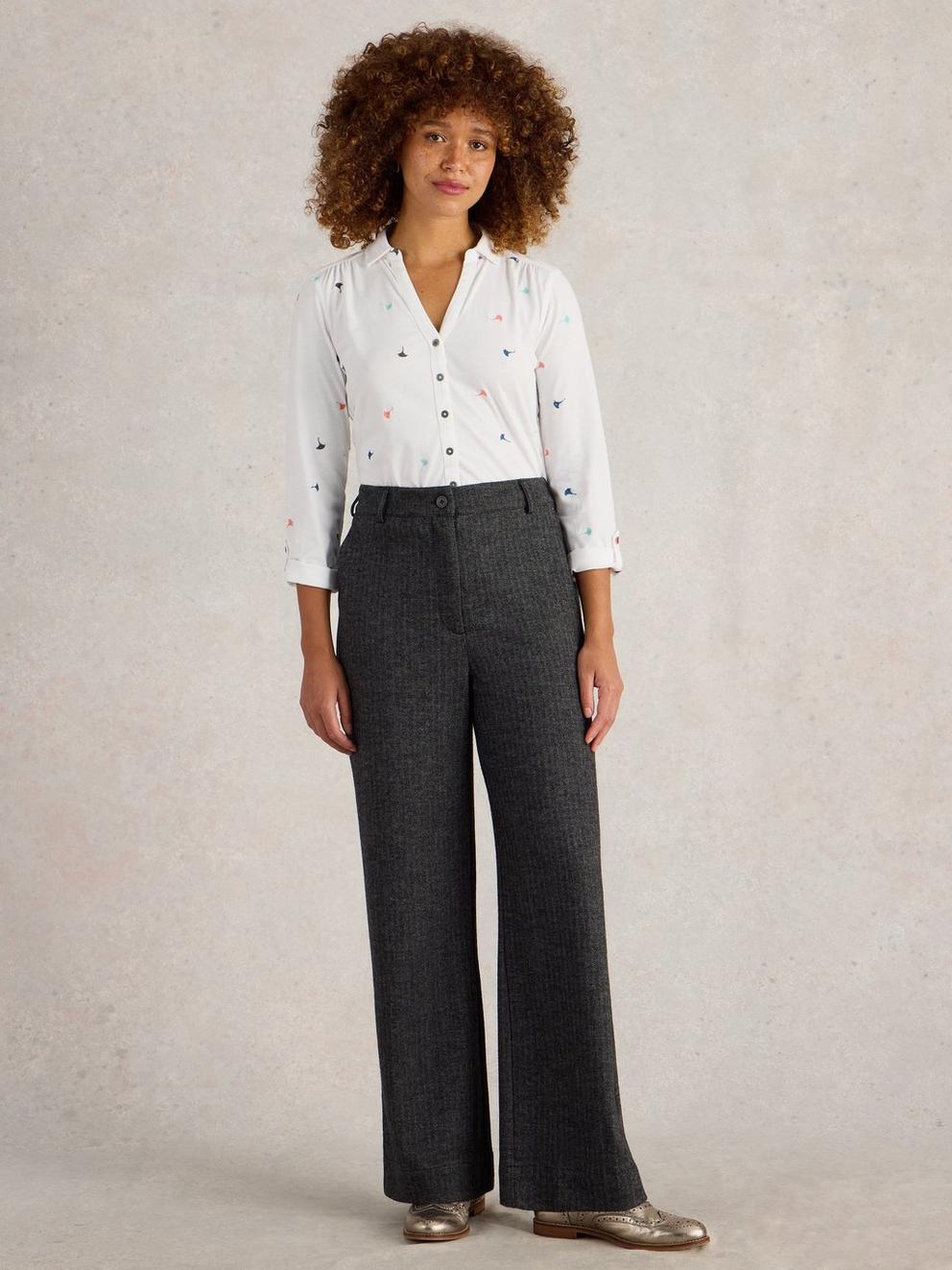 Belle Tweedy Wide Leg Trouser