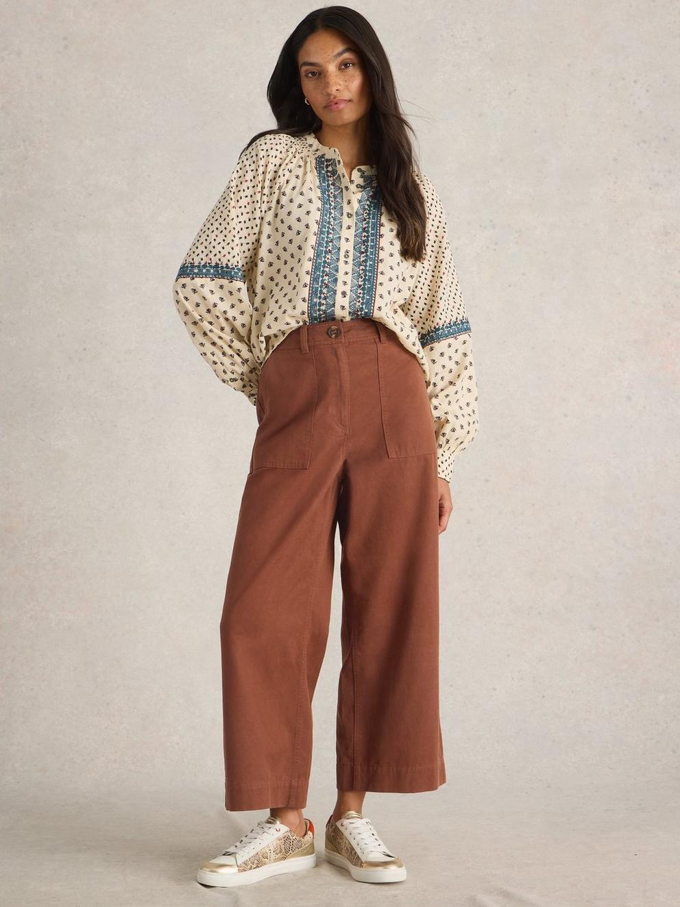 Romy Wide Leg Cropped Trouser