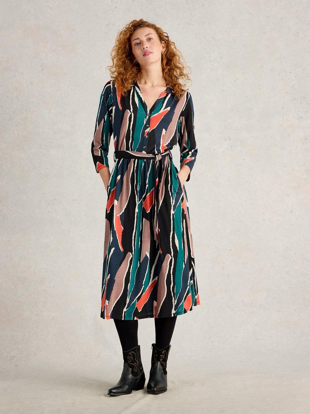 Ava Jersey Shirt Dress