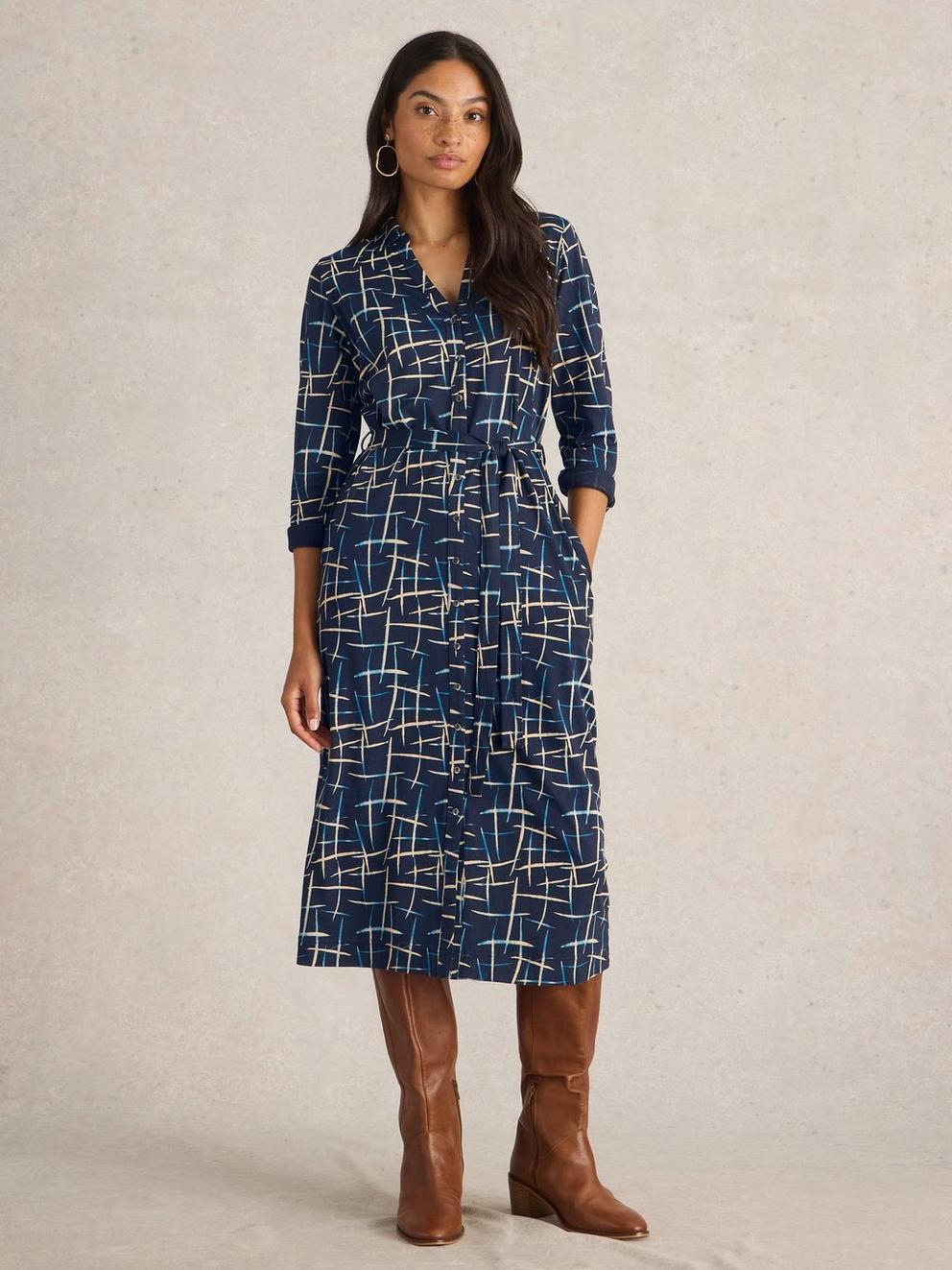 Annie Jersey Shirt Midi Dress