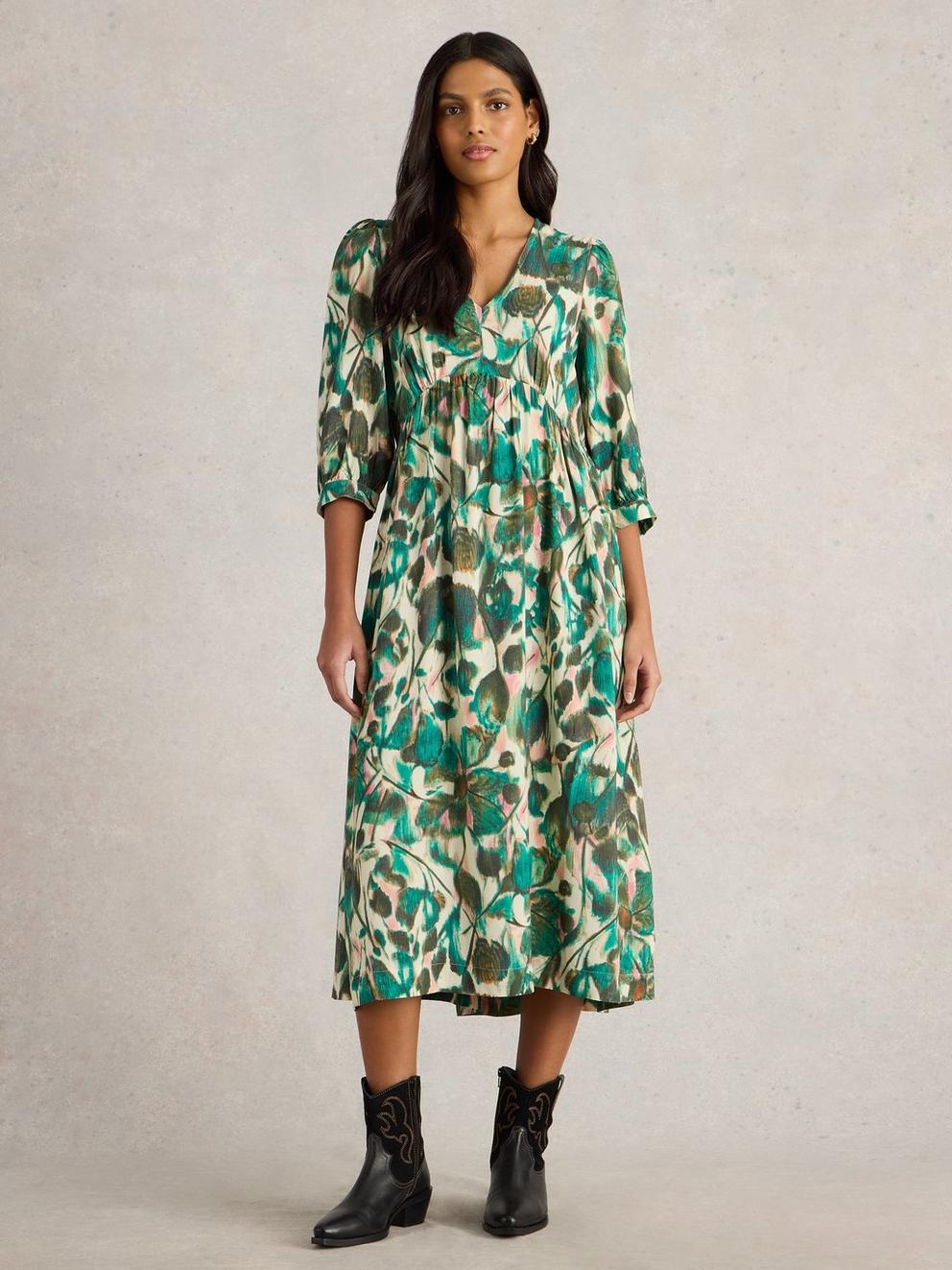 Lucy Mid Sleeve Midi Dress