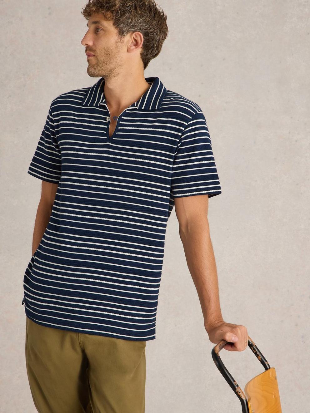 Jacquard Short Sleeve Stripe Polo